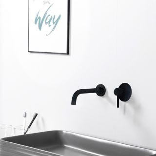 Встраиваемый смеситель для раковины ABBER Wasser Kreis AF8112B чёрный матовый